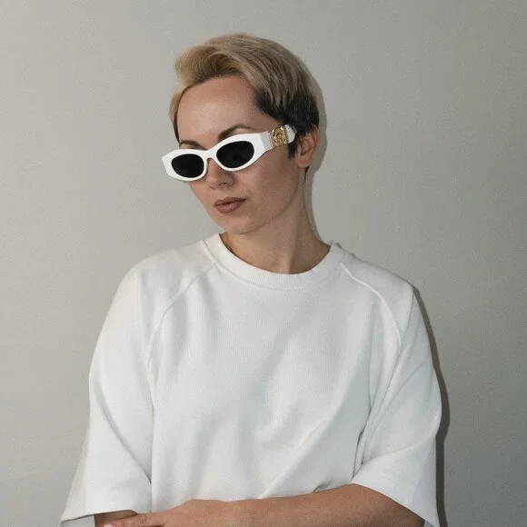 Final Price! Versace VE4480U 314/87 Sunglasses Versace Women Sunglasses White Dark Grey Oval VE4480U 314/87  main image 3